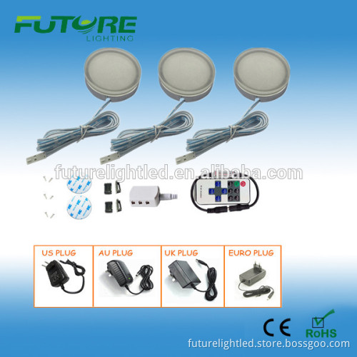 12V 3W dimmable round led magnetic flat cabinet light